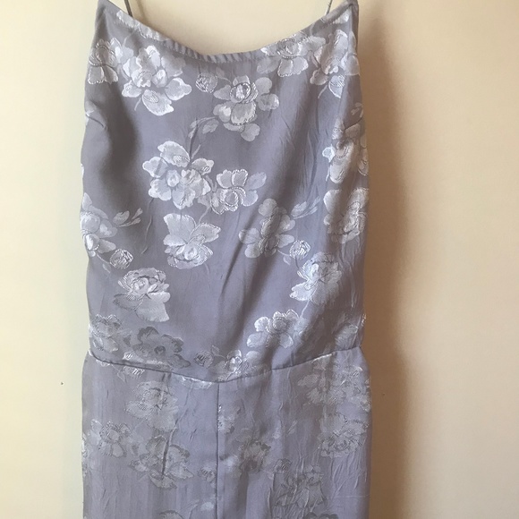 UO Lavender Satin Lace-Up Jumpsuit - Picture 2 of 5